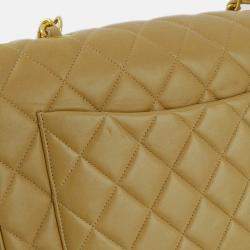 Chanel Classic Flap Jumbo Beige Lambskin Shoulder Bag