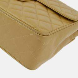 Chanel Classic Flap Jumbo Beige Lambskin Shoulder Bag