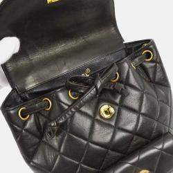 Chanel Black Lambskin Large Duma Backpack