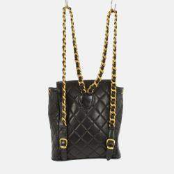 Chanel Black Lambskin Large Duma Backpack