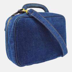 Pre Owned Chanel Timeless Vanity Indigo Denim Top Handle Bag