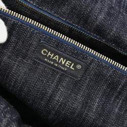 Chanel Navy Sparkling Denim Shoulder Bag