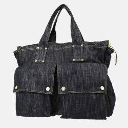 Chanel Navy Sparkling Denim Shoulder Bag