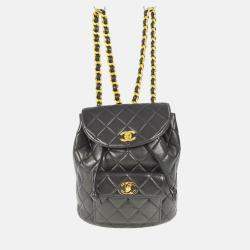 Chanel Black Lambskin Duma Chain Backpack