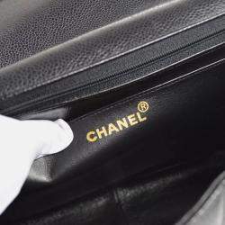 Chanel Mademoiselle Jumbo Classic Flap Black Caviar Leather Shoulder Bag