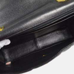 Chanel Mademoiselle Jumbo Classic Flap Black Caviar Leather Shoulder Bag