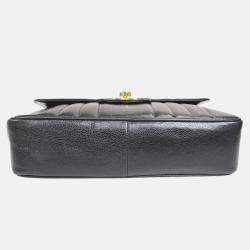Chanel Black Calfskin Jumbo Mademoiselle Classic Flap Bag