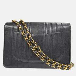 Chanel Black Calfskin Jumbo Mademoiselle Classic Flap Bag