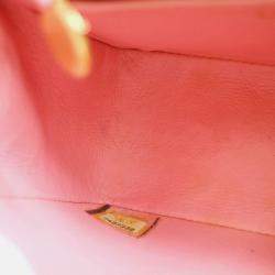 Pre Owned Chanel Pink Calfskin Mini Classic Square Flap Bag