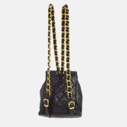 Chanel Black Lambskin Duma Backpack Small