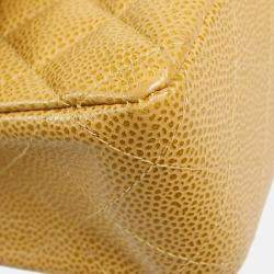 Chanel Classic Double Flap Medium Beige Caviar Leather Shoulder Bag