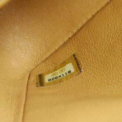 Chanel Classic Double Flap Medium Beige Caviar Leather Shoulder Bag