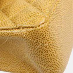 Chanel Classic Double Flap Medium Beige Caviar Leather Shoulder Bag