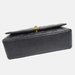 Chanel Diana Medium Black Caviar Leather Chain Shoulder Bag