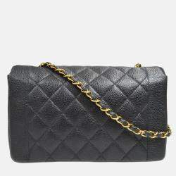 Chanel Diana Medium Black Caviar Leather Chain Shoulder Bag
