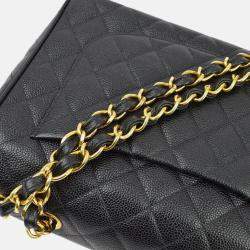 Chanel Classic Flap Jumbo Black Caviar Leather Shoulder Bag