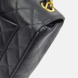 Chanel Classic Flap Jumbo Black Caviar Leather Shoulder Bag
