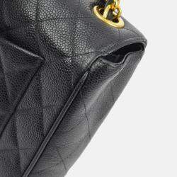 Chanel Classic Flap Jumbo Black Caviar Leather Shoulder Bag