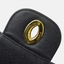 Chanel Classic Flap Jumbo Black Caviar Leather Shoulder Bag
