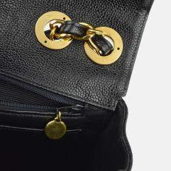 Chanel Classic Flap Jumbo Black Caviar Leather Shoulder Bag