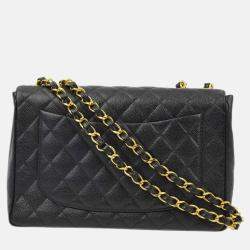 Chanel Classic Flap Jumbo Black Caviar Leather Shoulder Bag