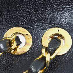 Chanel Classic Single Flap Jumbo Black Quilted Caviar Bag