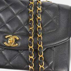 Chanel Diana Medium Black Calfskin Chain Shoulder Bag