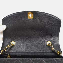 Chanel Diana Medium Black Calfskin Chain Shoulder Bag
