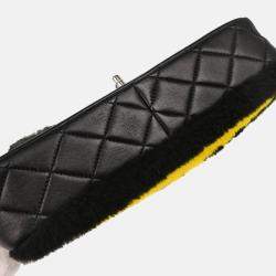 Chanel Black Shearling Lambskin Medium Flap Bag