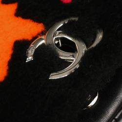 Chanel Black Shearling Lambskin Medium Flap Bag