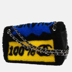Chanel Black Shearling Lambskin Medium Flap Bag