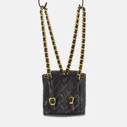 Chanel Black Lambskin Duma Backpack Small