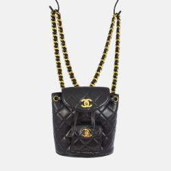 Chanel Black Lambskin Duma Backpack Small