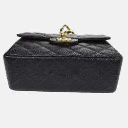 Chanel Mini Classic Square Flap Black Calfskin Bag