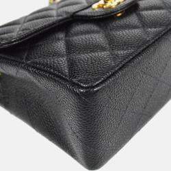 Chanel Mini Classic Square Flap Black Calfskin Bag