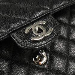 Chanel Classic Double Flap Small Black Calfskin Shoulder Bag 