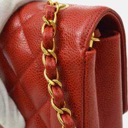 Chanel Diana Medium Red Calfskin Chain Shoulder Bag