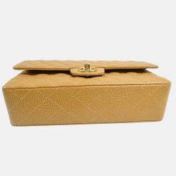 Chanel Classic Double Flap Medium Beige Calfskin Bag