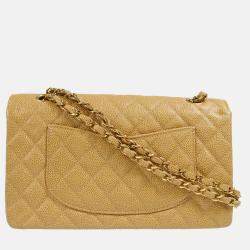 Chanel Classic Double Flap Medium Beige Calfskin Bag