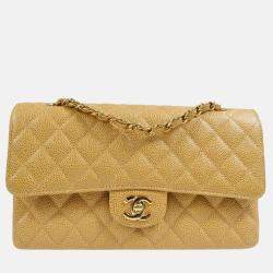 Chanel Classic Double Flap Medium Beige Calfskin Bag