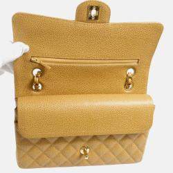 Chanel Classic Double Flap Medium Beige Calfskin Bag