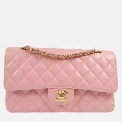 Chanel Classic Double Flap Medium Pink Calfskin Shoulder Bag