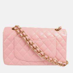 Chanel Classic Double Flap Medium Pink Calfskin Shoulder Bag
