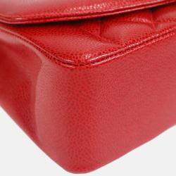 Chanel Diana Medium Red Calfskin Chain Shoulder Bag