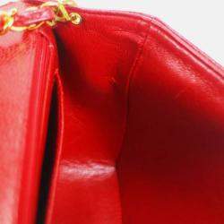 Chanel Diana Medium Red Calfskin Chain Shoulder Bag