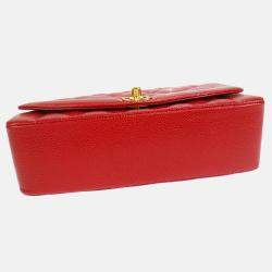 Chanel Diana Medium Red Calfskin Chain Shoulder Bag