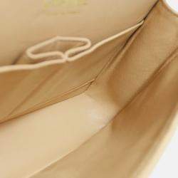 Chanel Classic Double Flap Medium Beige Calfskin Shoulder Bag