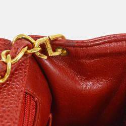 Chanel Diana Medium Red Calfskin Chain Shoulder Bag
