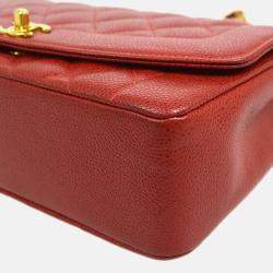 Chanel Diana Medium Red Calfskin Chain Shoulder Bag