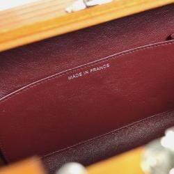 Chanel Brown Black Wood Vanity Box Handbag 